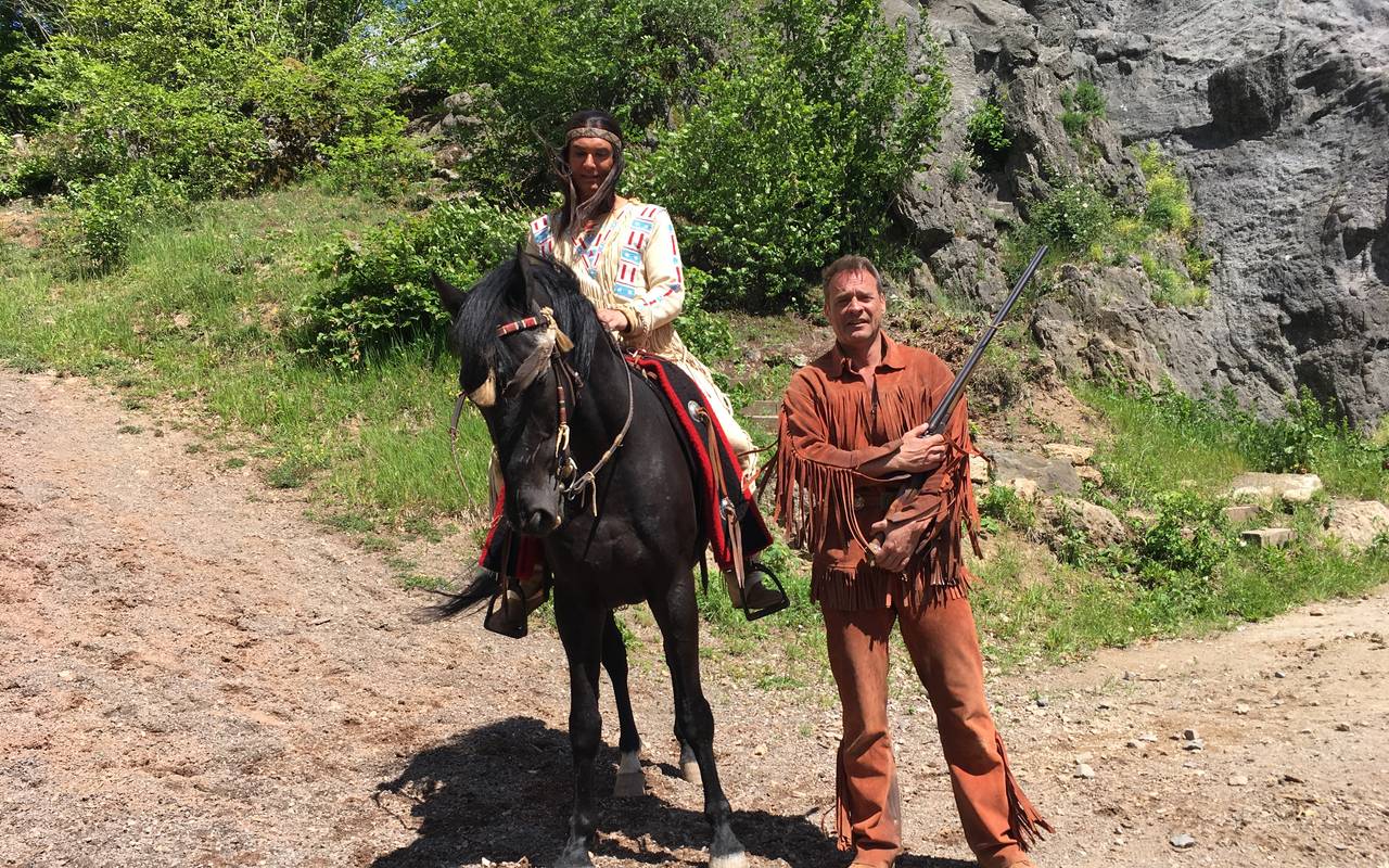 Das Stück "Winnetou 3" hat bei den Karl-May-Festspielen in Elspe am 15.06.2019 Premiere und wird bis zum 15.09. aufgeführt. Darsteller: Winnetou: Jean Marc Birkholz. Old Shatterhand: Kai Noll.