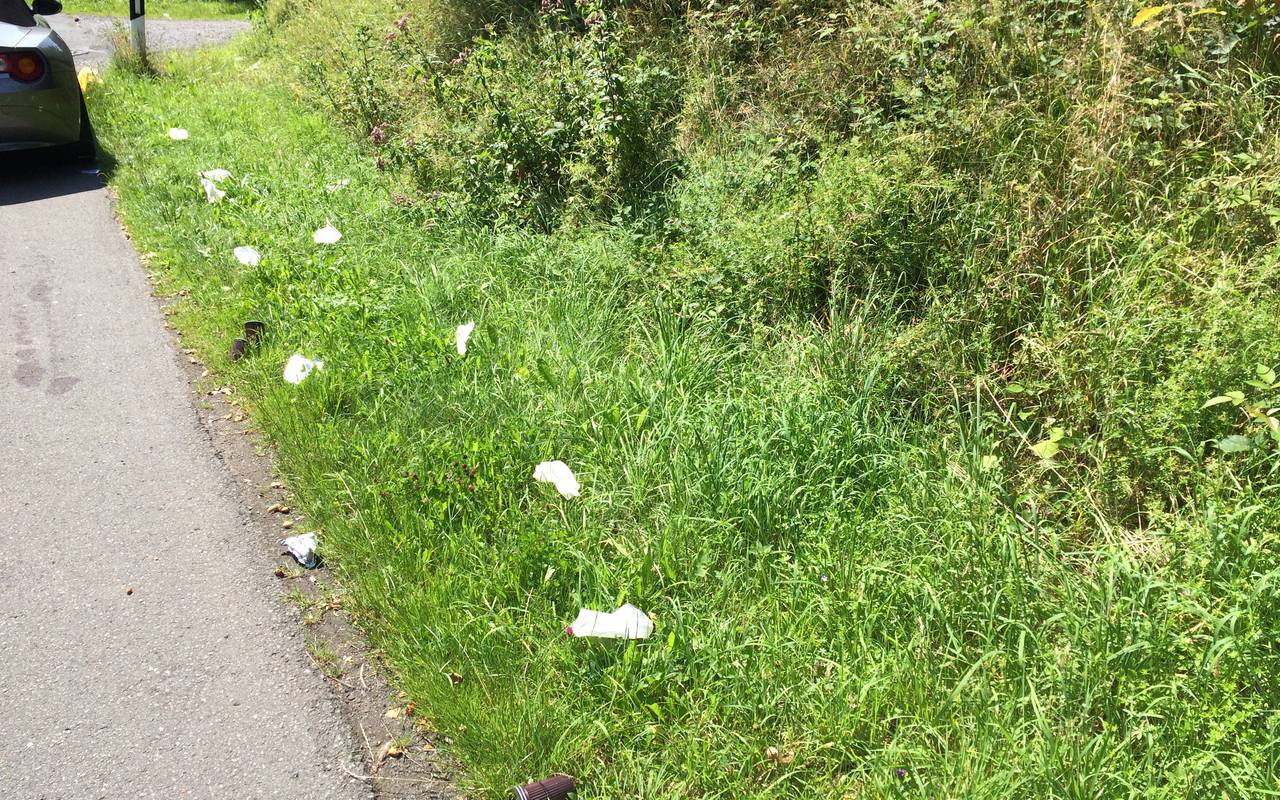 Müll am Sorpesee am 19.07.2017, keine 24 Stunden nach der großangelegten Generalreinigung. Vor 24 Stunden hatte Martin Levermannvon der Sorpesee GmbH bereits die Ufer des Sorpesees absuchen lassen. Keine 24 Stunden ist es her, daß eine ganze Müllkolonne die Ufer des Sorpesees abgesucht hat.