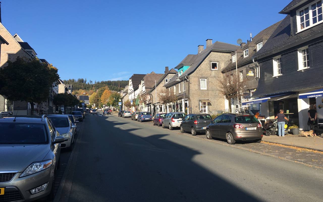 Die Innenstadt von Bad Fredeburg (Im Ohl). Eine Umgehungsstraße soll ab 2018 gebaut werden, Spatenstich ist am 17.10.2018.