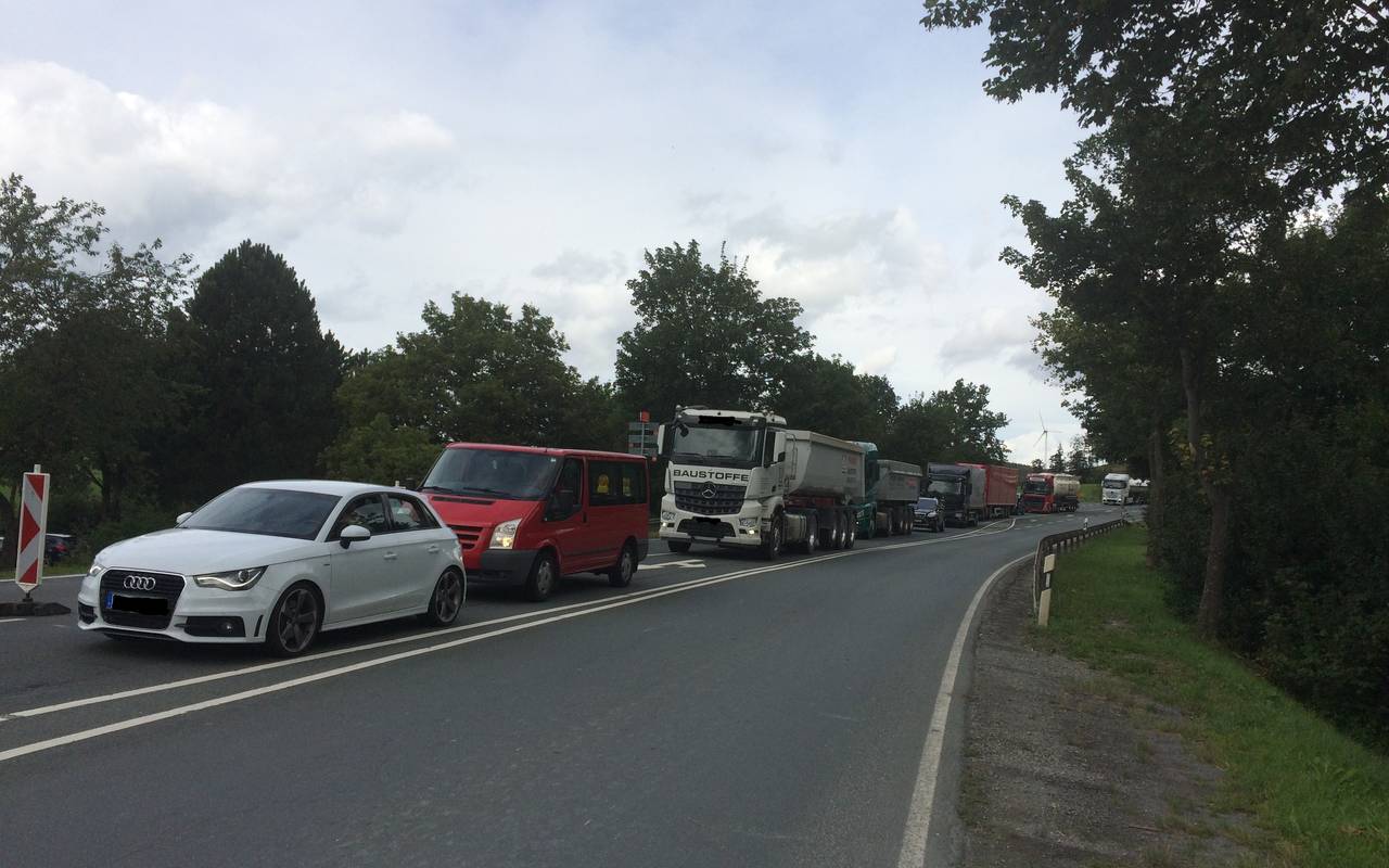 Baustelle auf der B7