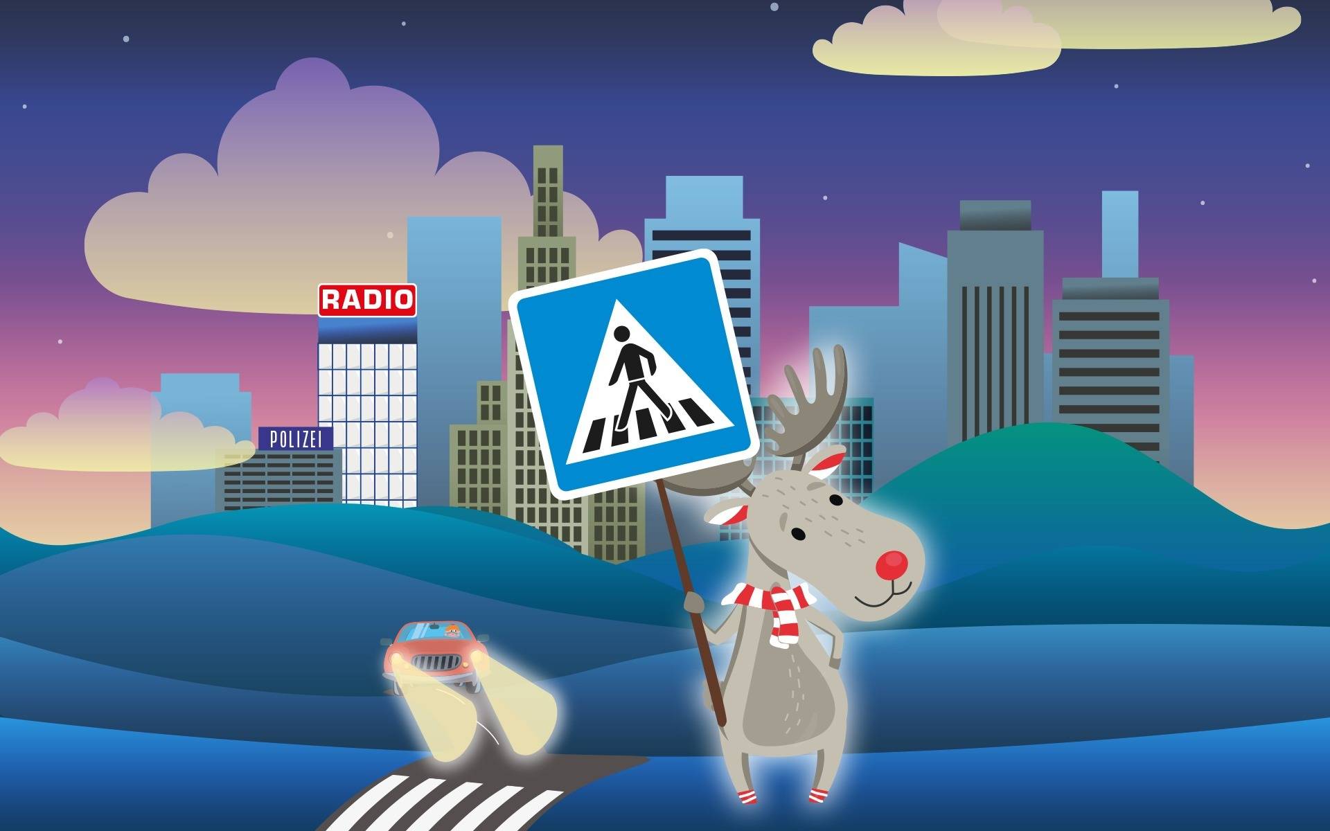 Radioelch Emil sorgt für Sicherheit im Straßenverkehr