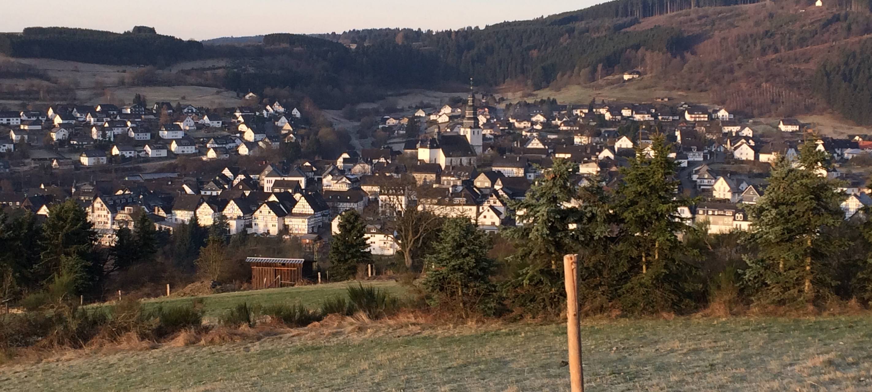 Ein Blick auf Hallenberg mit der Pfarrkirche St. Heribert.