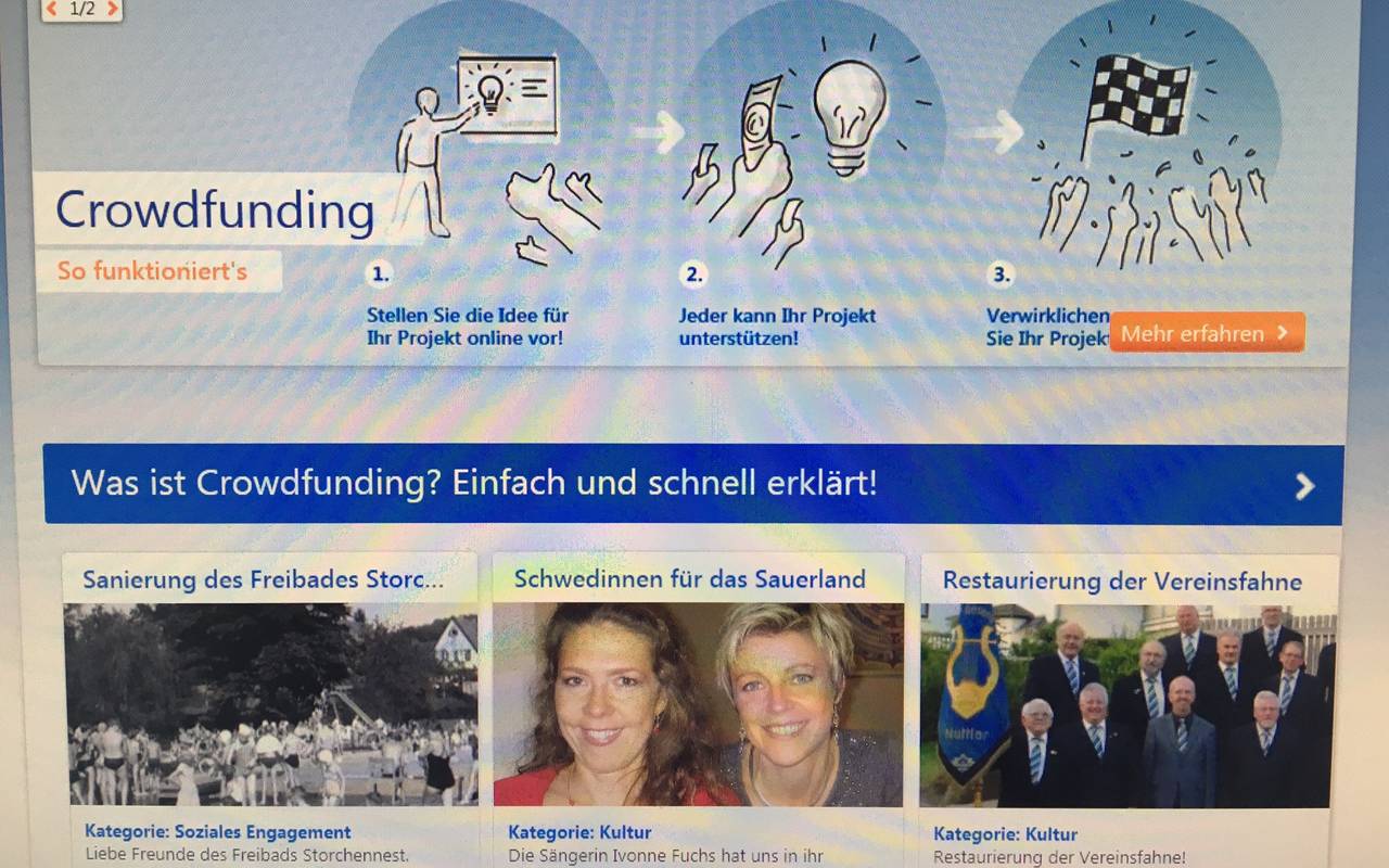 Crowdfunding-Plattform der Volksbank Sauerland