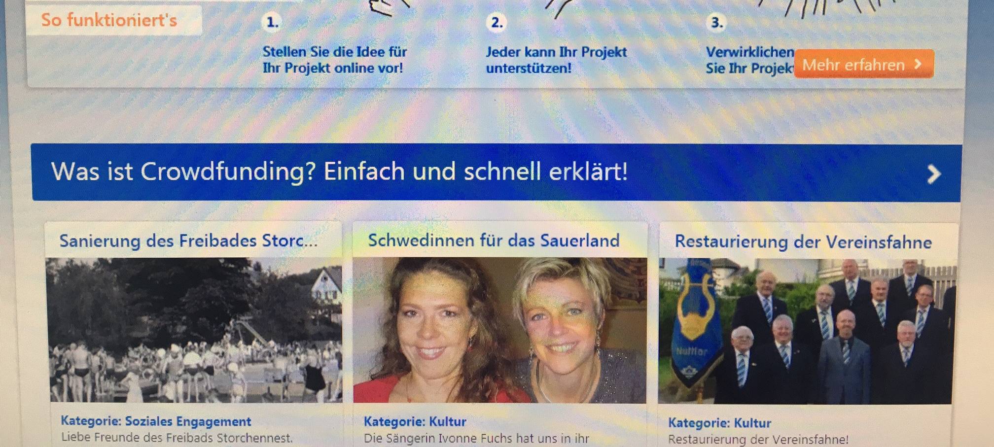 Crowdfunding-Plattform der Volksbank Sauerland