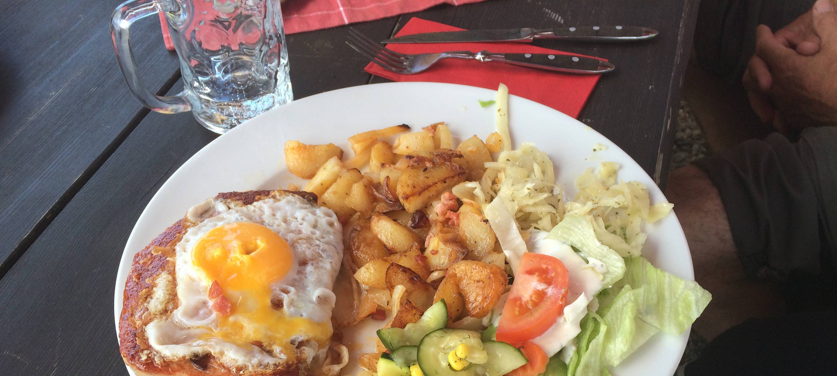 Die "Graf-Stolberg-Hütte" zwischen Willingen-Usseln und Medebach-Titmaringhausen auf dem Hohen Pön. Hier ein typisches Essen von der rustikalen Speisekarte.