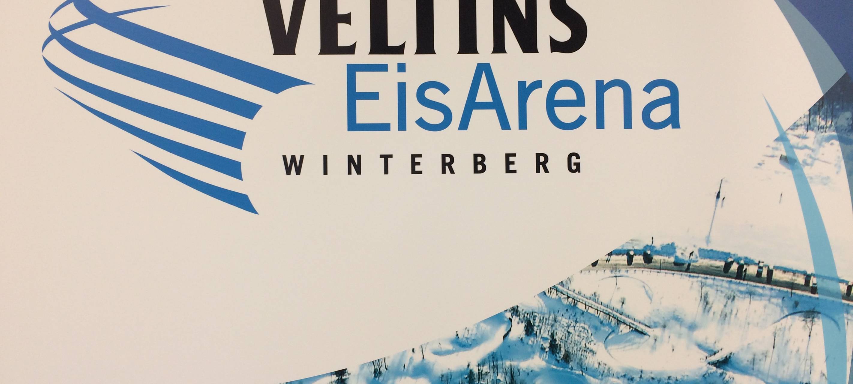 Das Logo der Veltins EisArena (Okt. 2016)