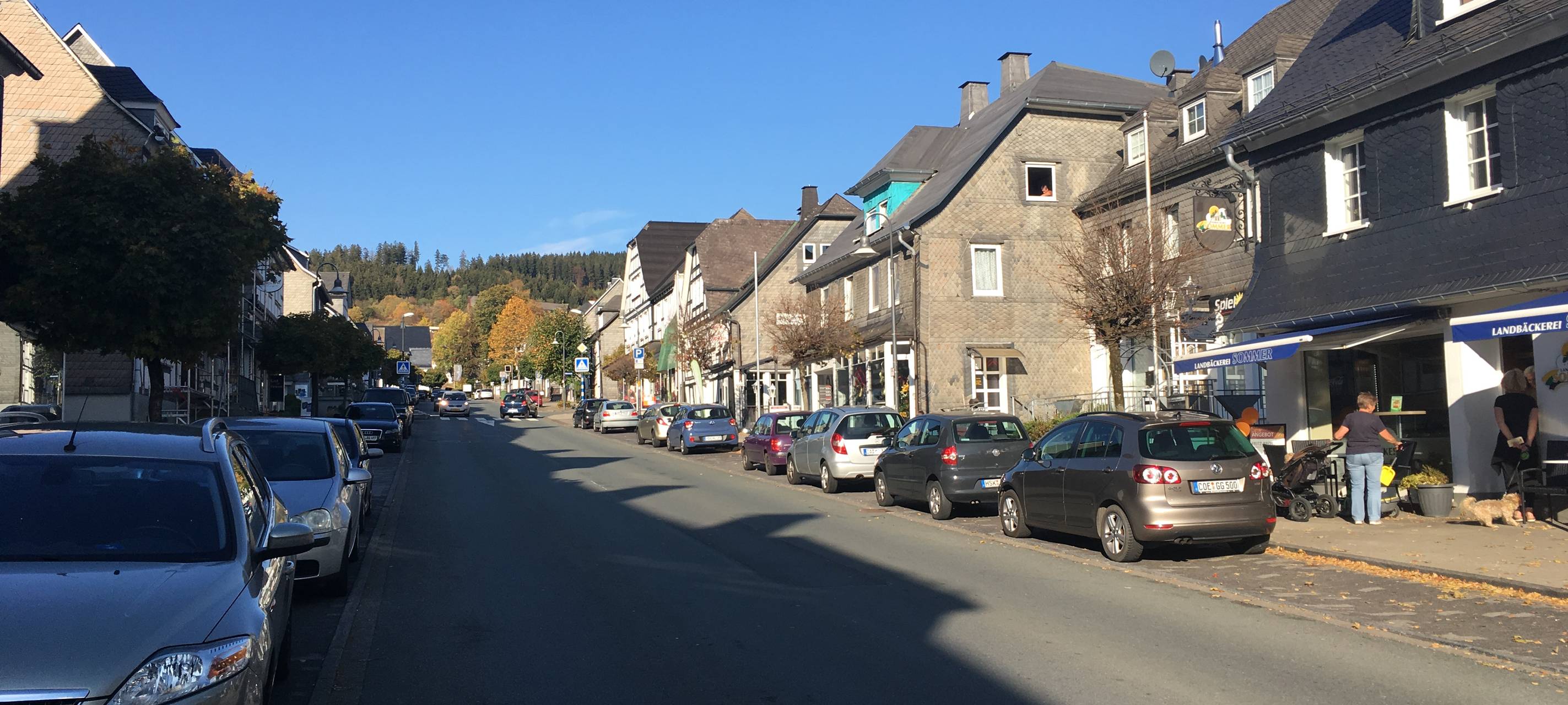 Die Innenstadt von Bad Fredeburg (Im Ohl). Eine Umgehungsstraße soll ab 2018 gebaut werden, Spatenstich ist am 17.10.2018.