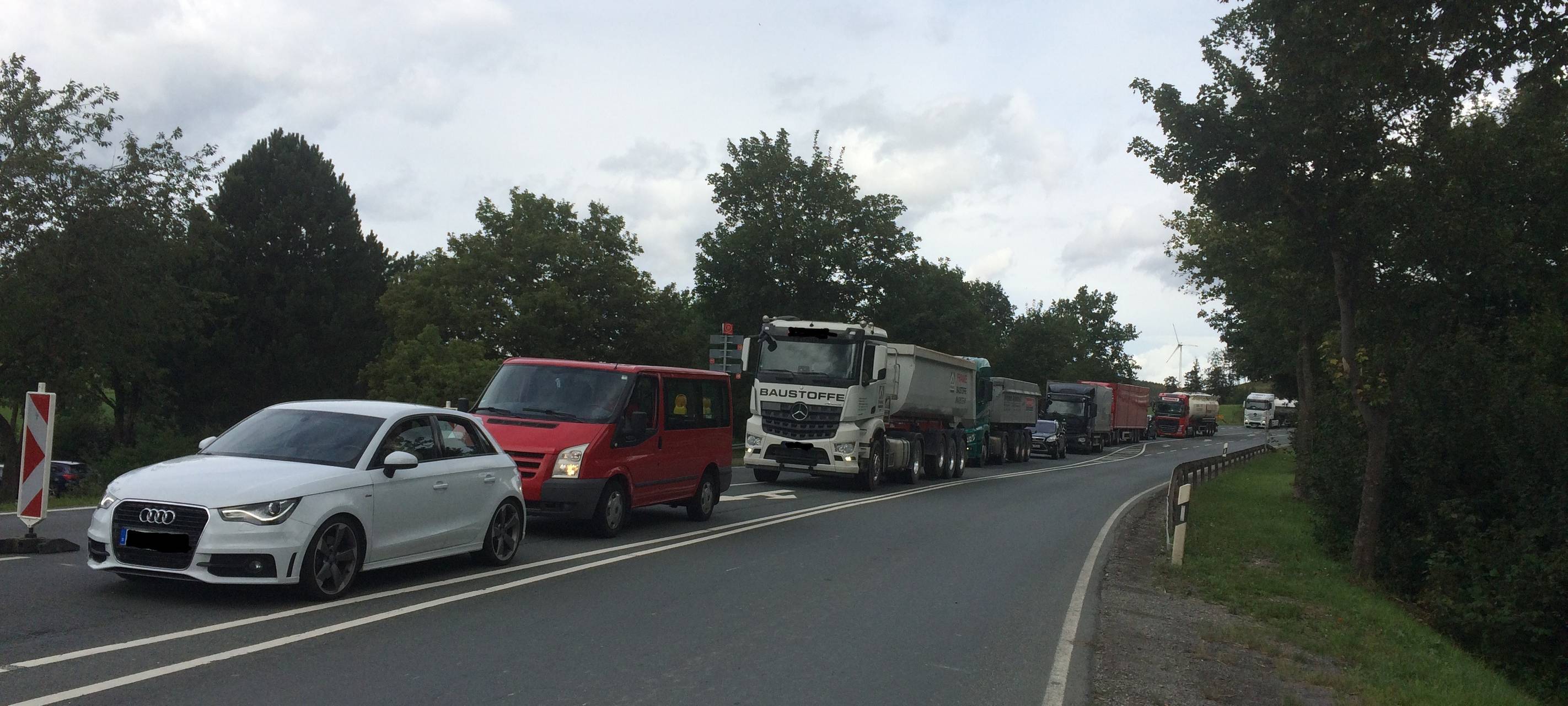 Baustelle auf der B7