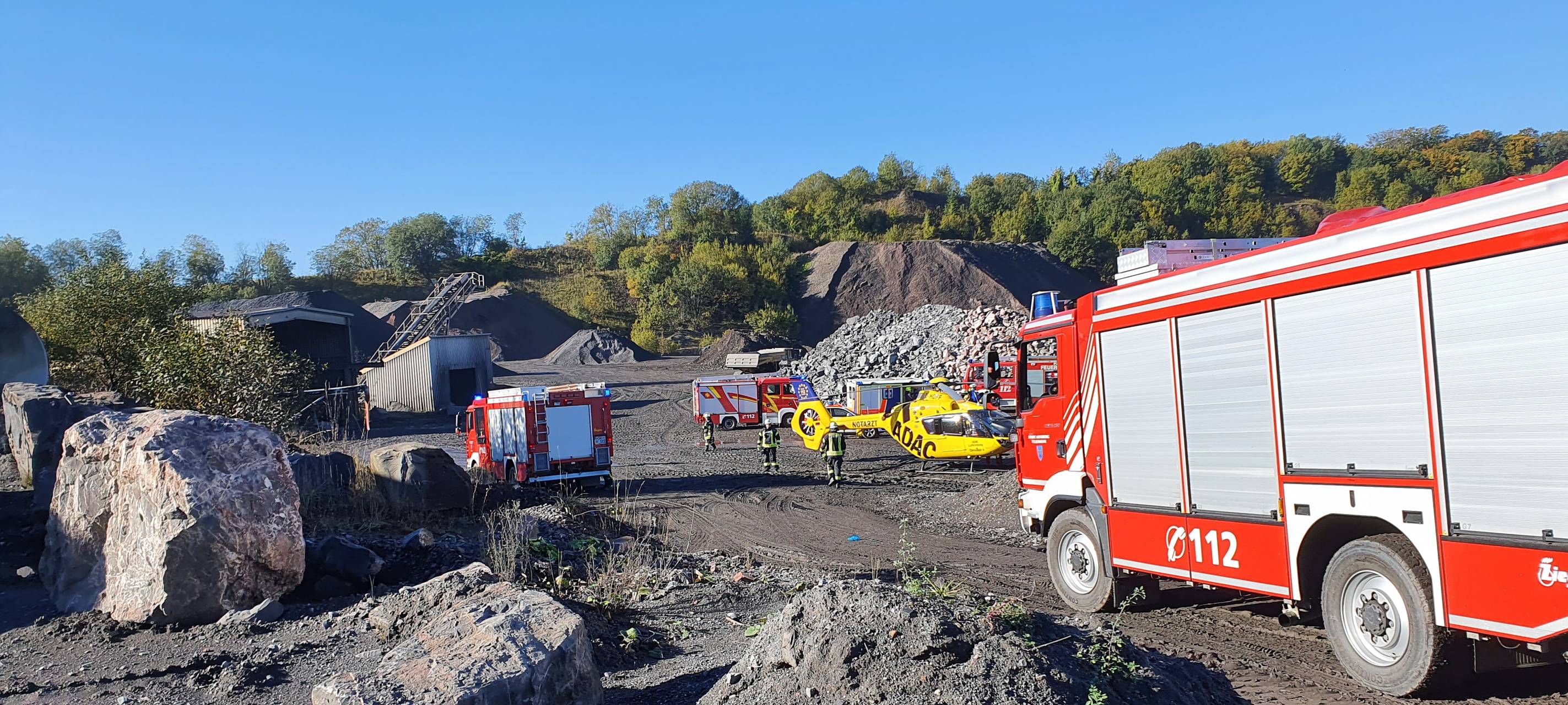Arbeitsunfall in einem Steinbruch in Arnsberg-Holzen