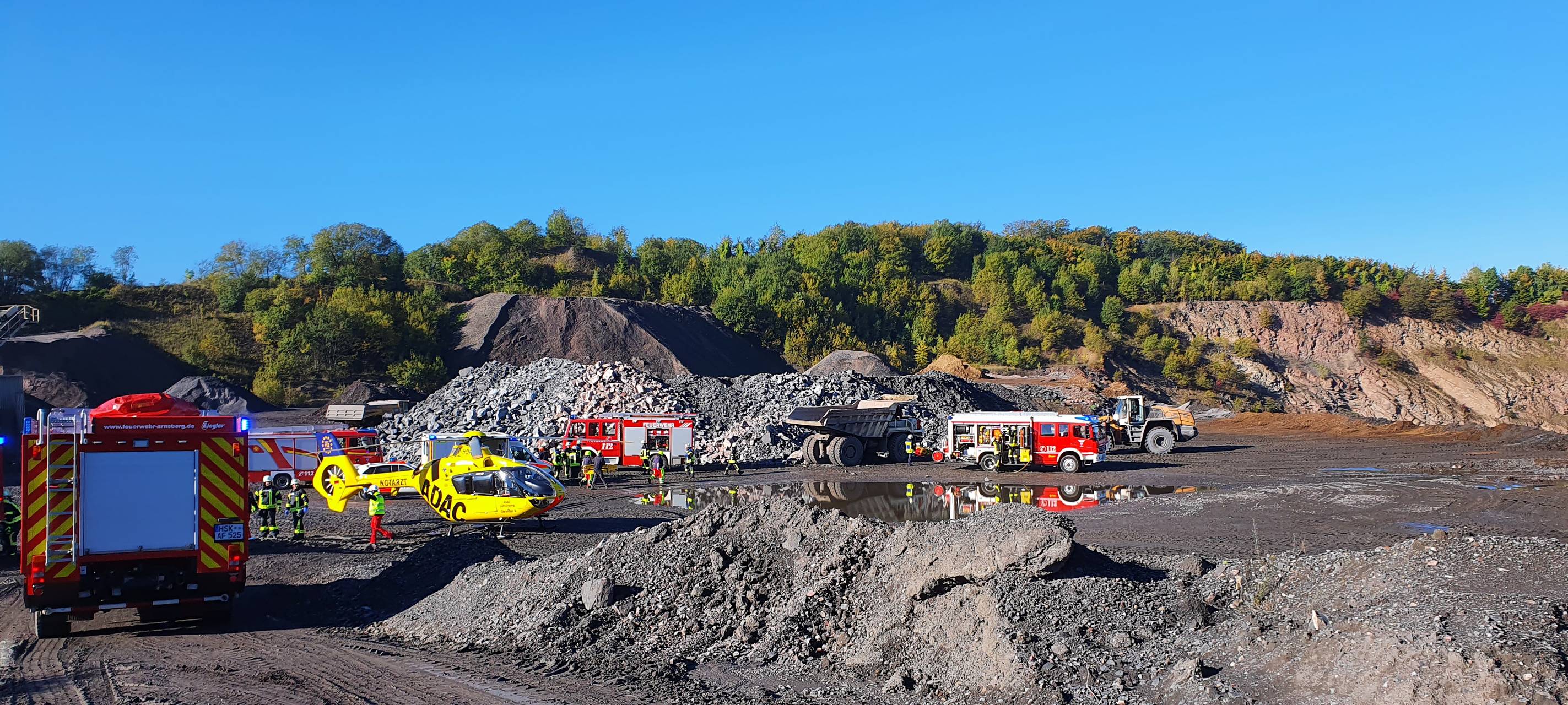 Arbeitsunfall in einem Steinbruch in Arnsberg-Holzen