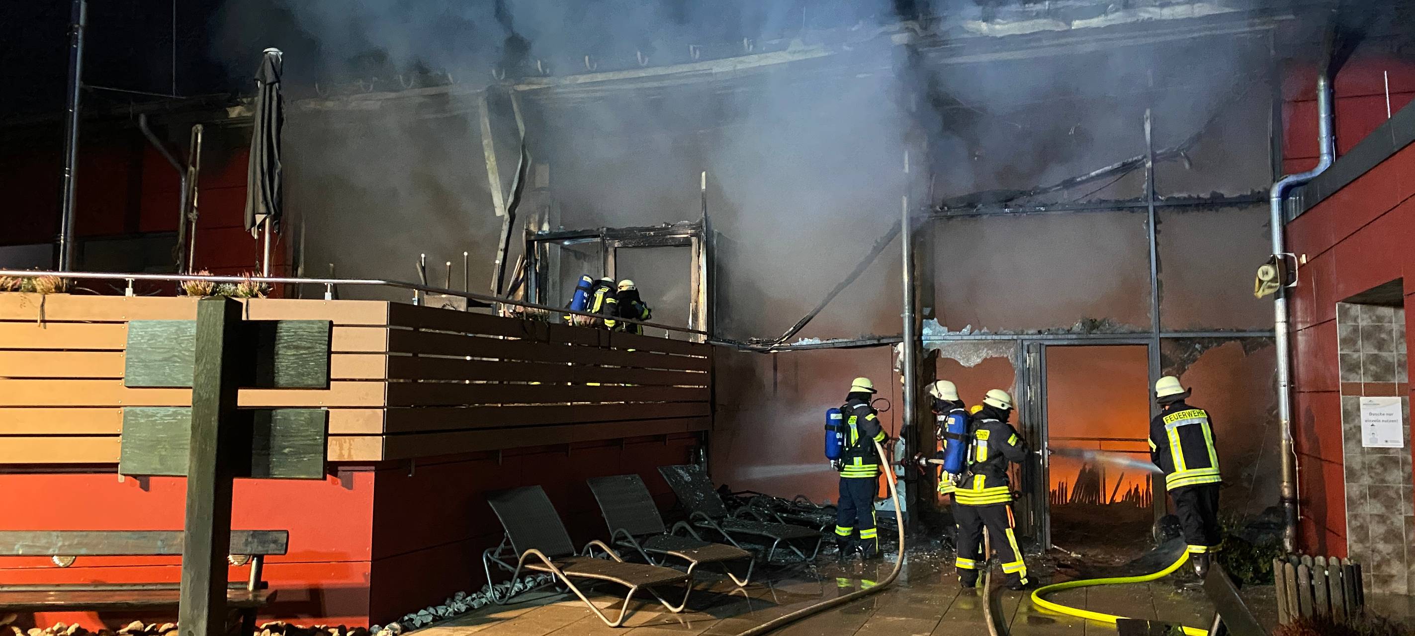 Saunabereich vom Aqua Olsberg ausgebrannt