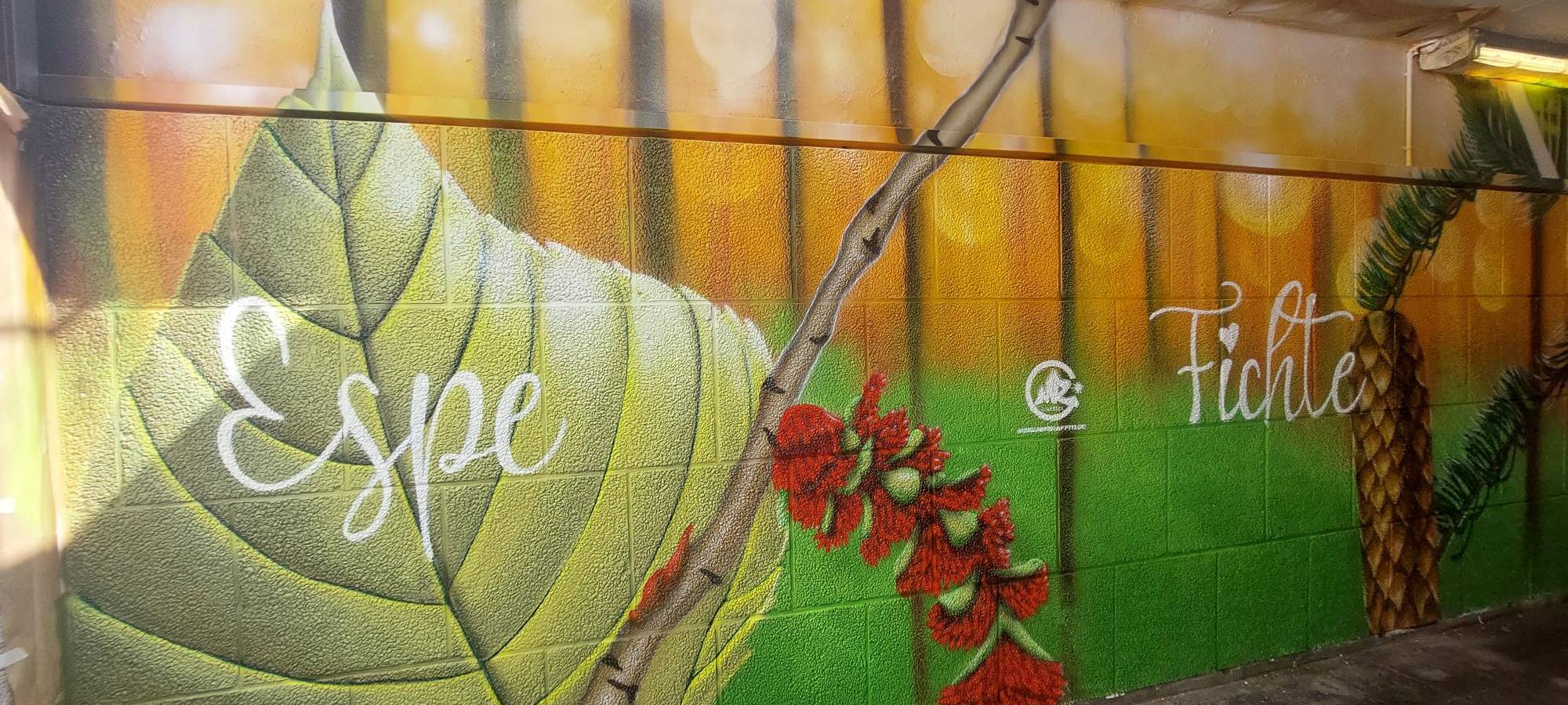 Graffiti-Kunst im Bahnhof Brilon-Wald
