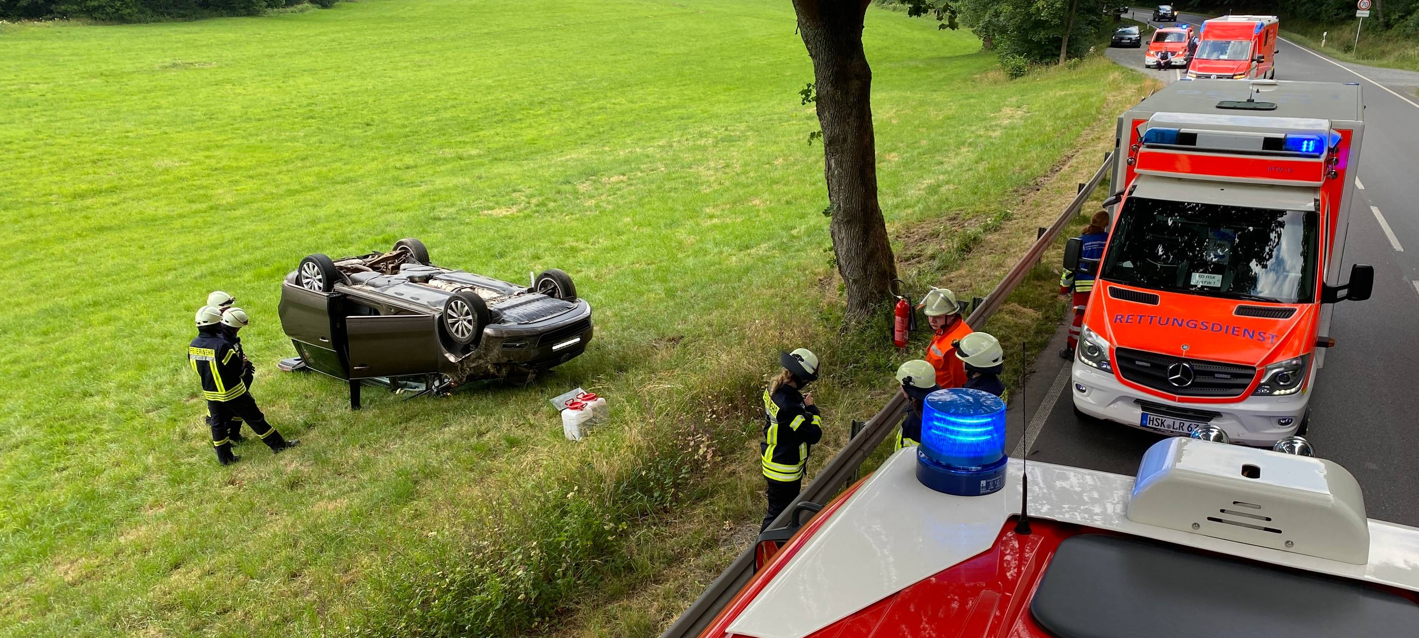 Verkehrsunfall auf der B480 bei Olsberg-Assinghausen