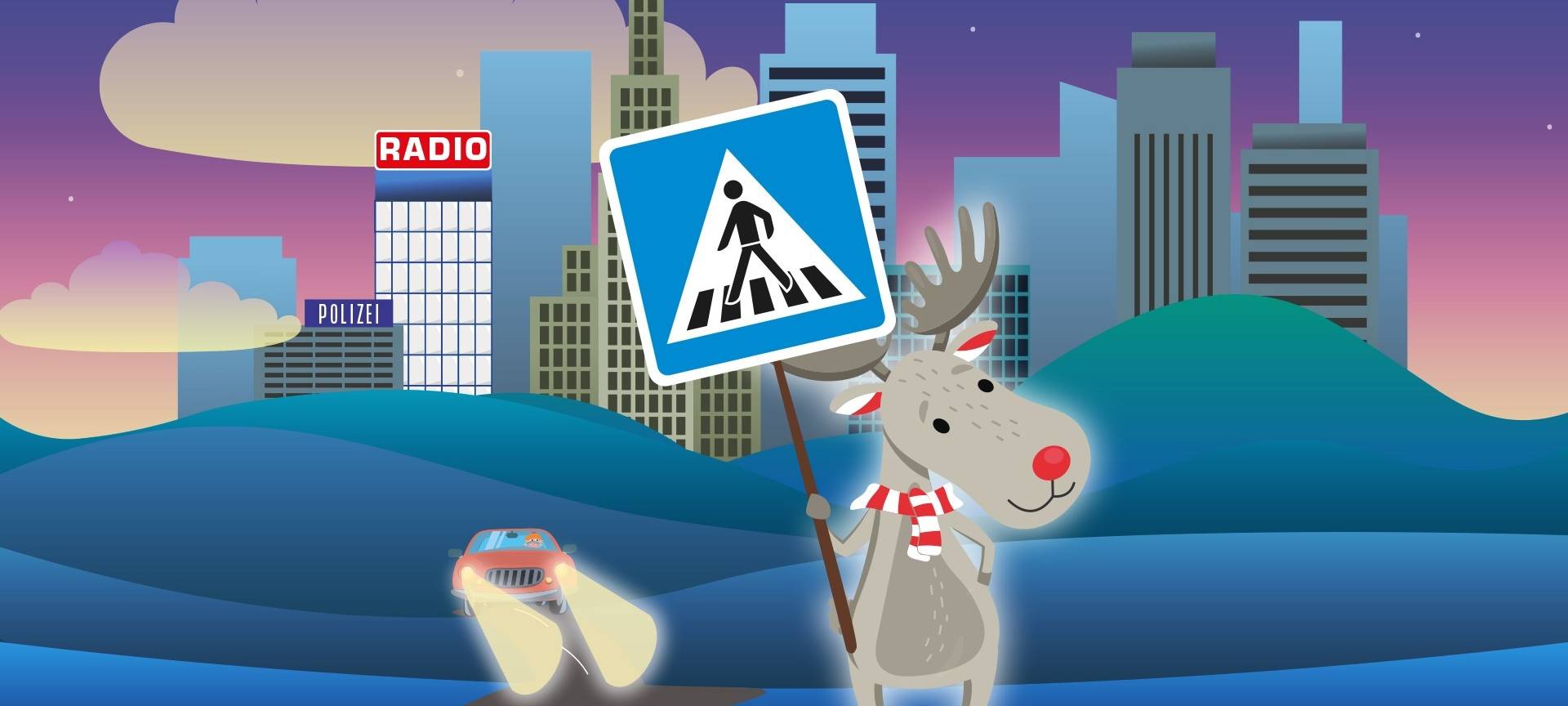 Radioelch Emil sorgt für Sicherheit im Straßenverkehr