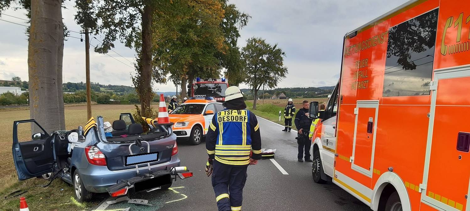 Zwei Schwerverletzte bei Unfall auf der B7 in Marsberg
