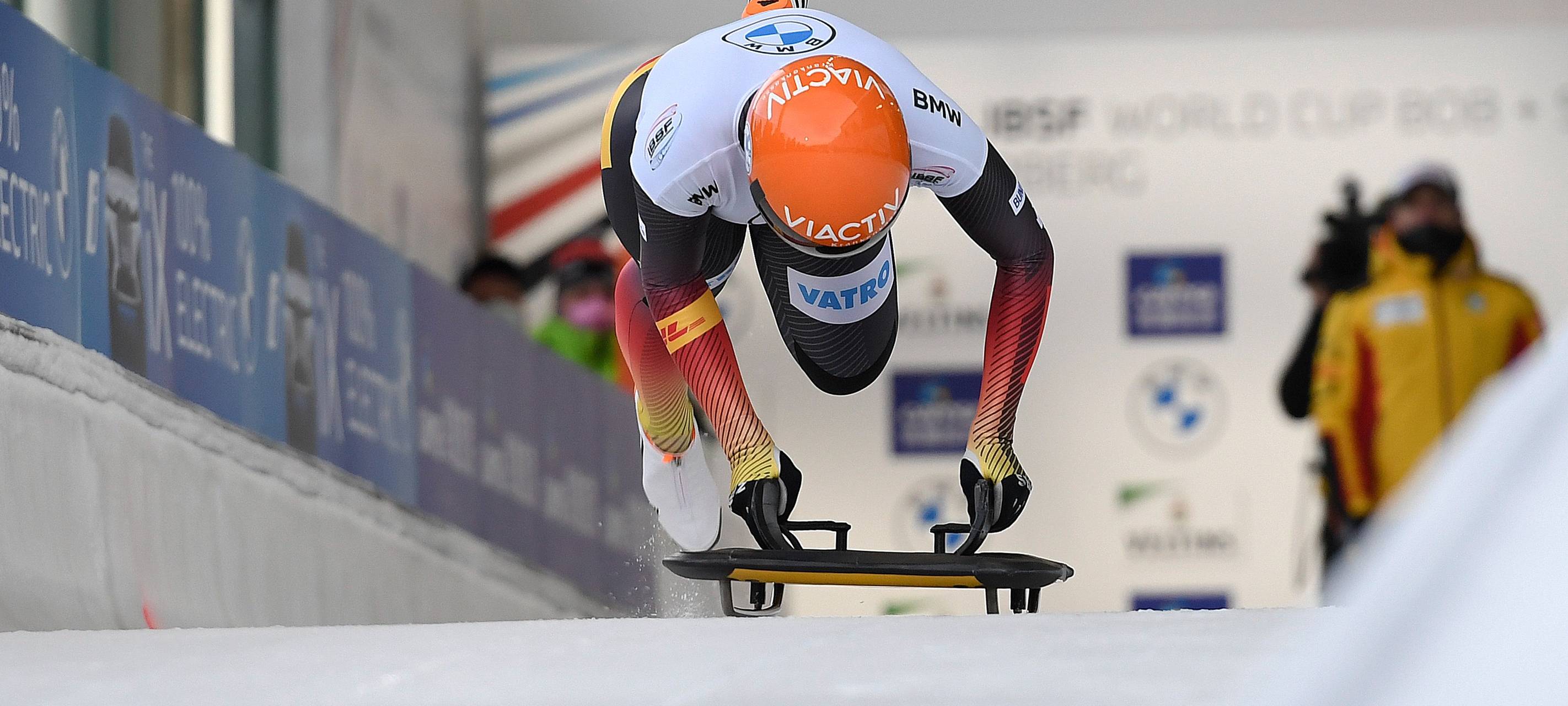 Winterberg: Skeleton-Rennen auf der Bobbahn