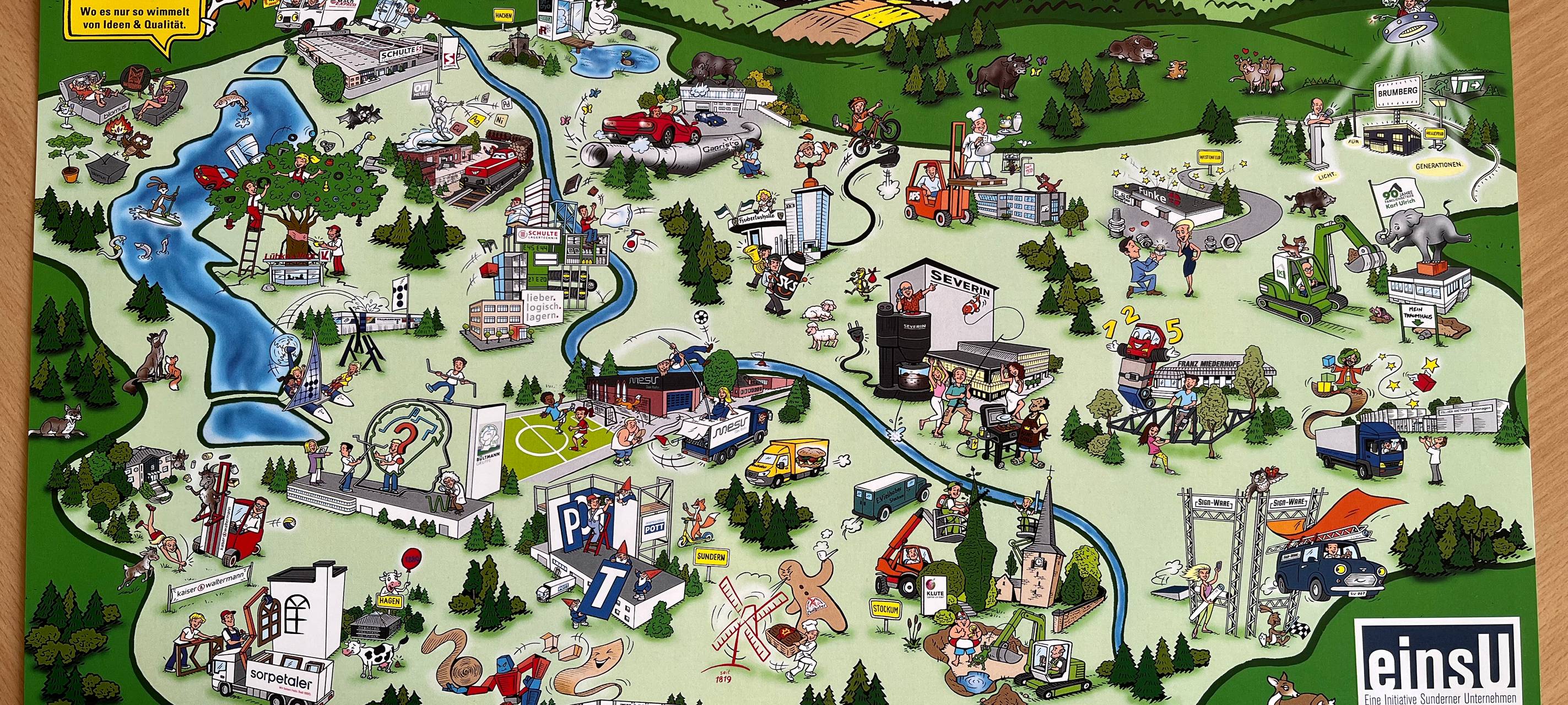 Zum Nachhören: Wimmelbild der Sunderner Unternehmen