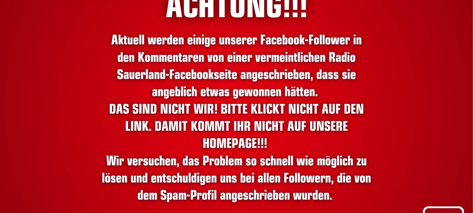 ACHTUNG: Spam-Profil schreibt im Namen von Radio Sauerland!