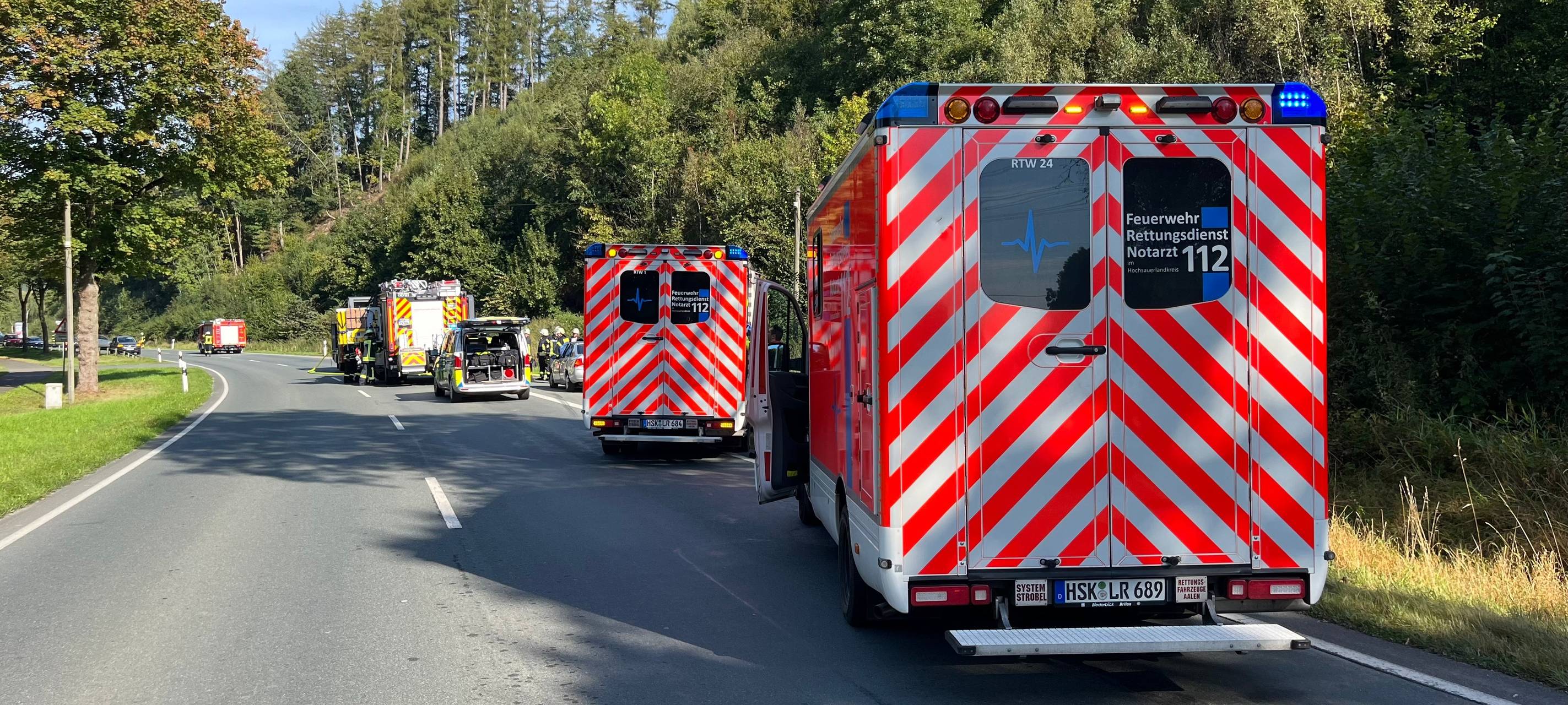 Brilon: Feuerwehreinsatz auf der Möhnestraße