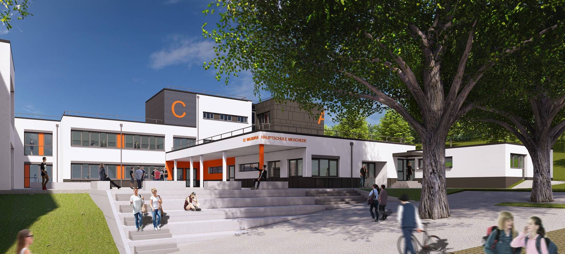 Meschede: Bau der neuen Hauptschule läuft