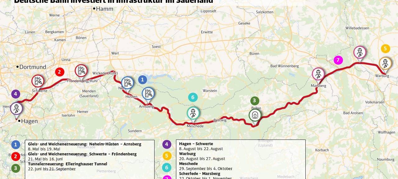 Sauerland: Einschränkungen im Bahnverkehr ab Mai