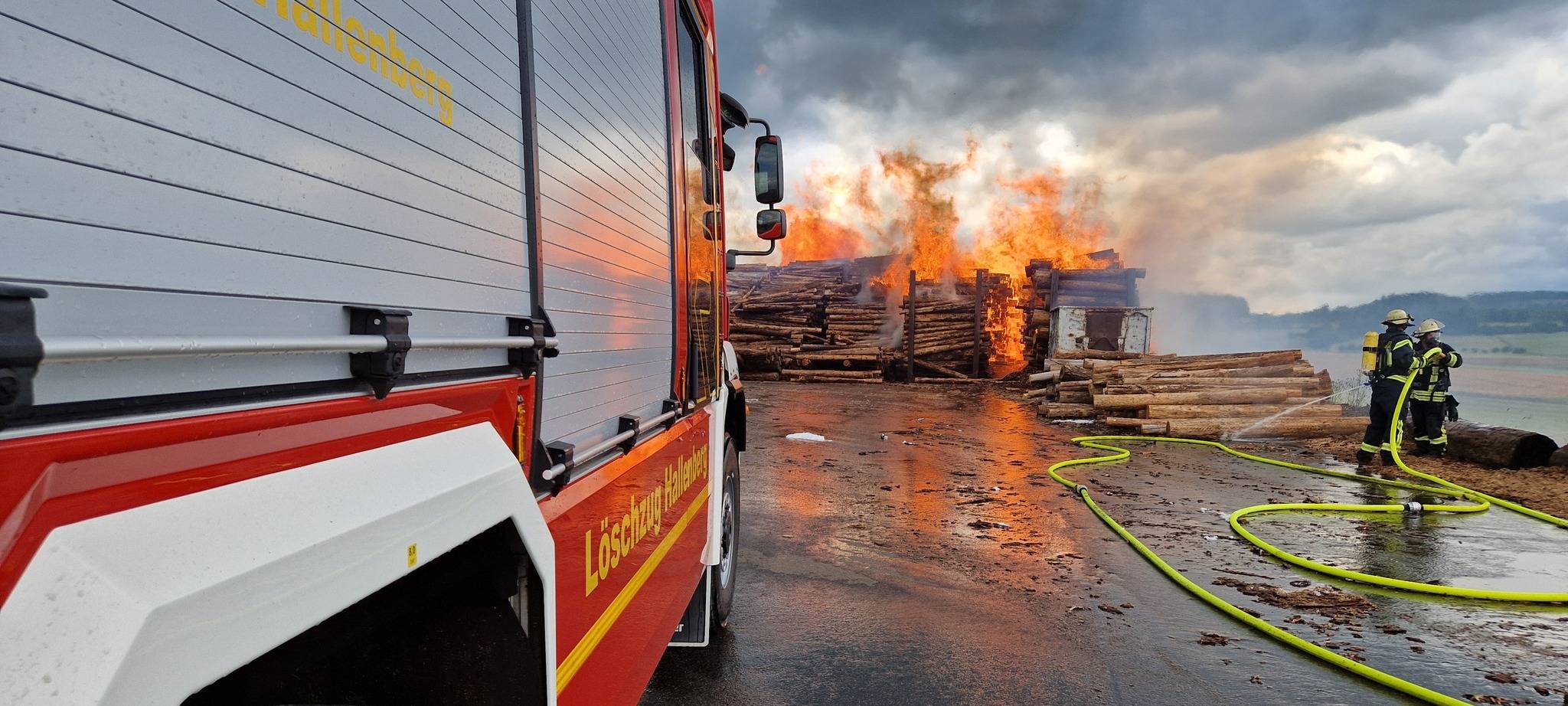 Brand in Allendorfer Sägewerk