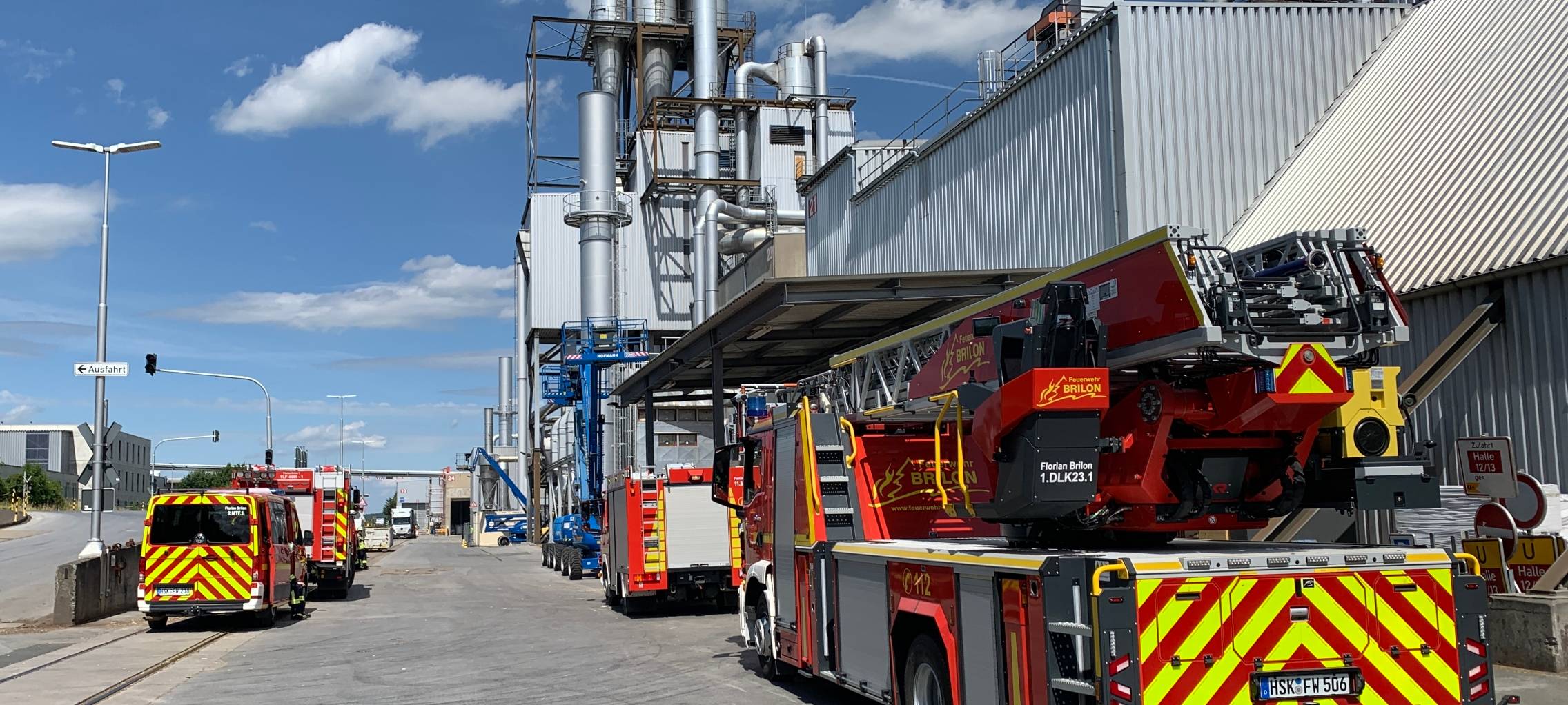 Feuerwehreinsatz bei Egger in Brilon