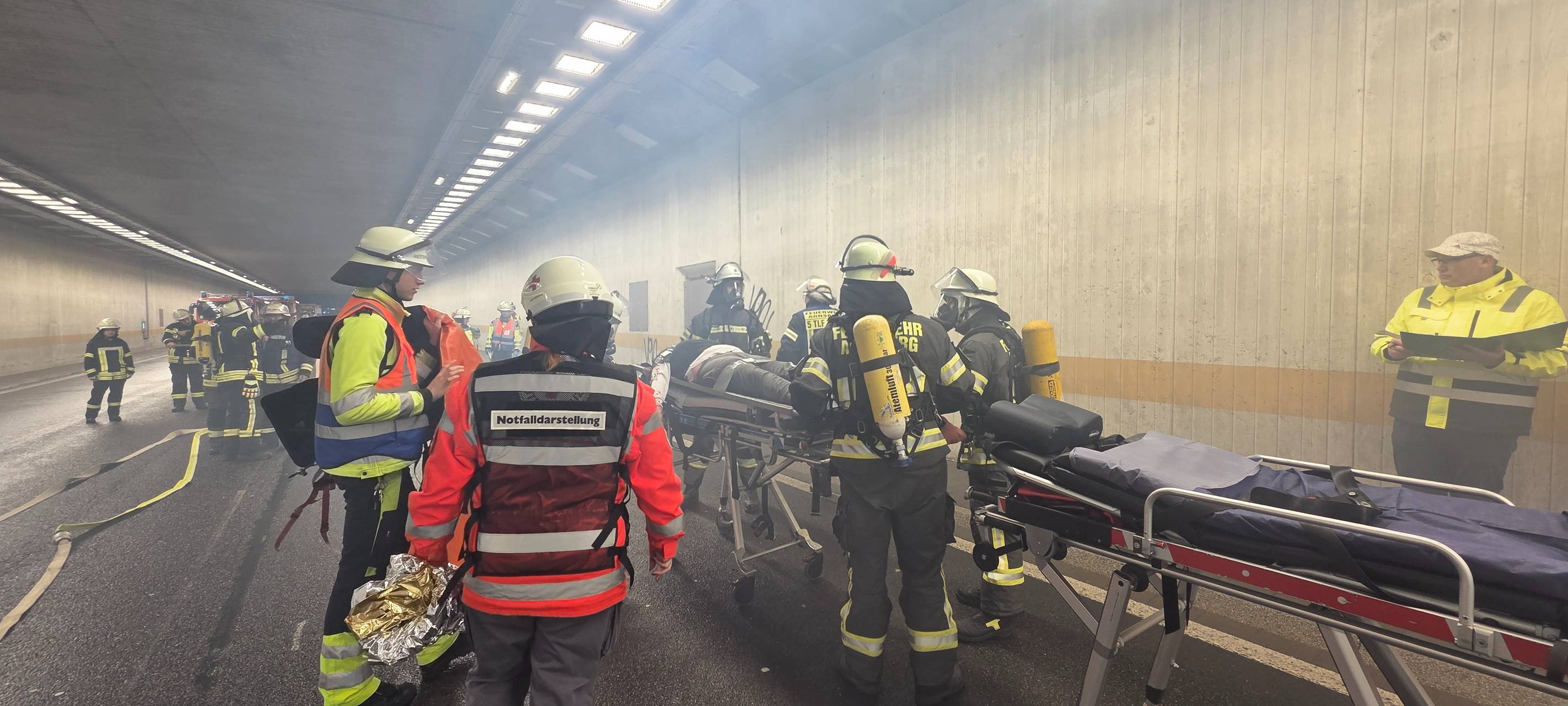 Sauerland: Rettungsübung auf der A46