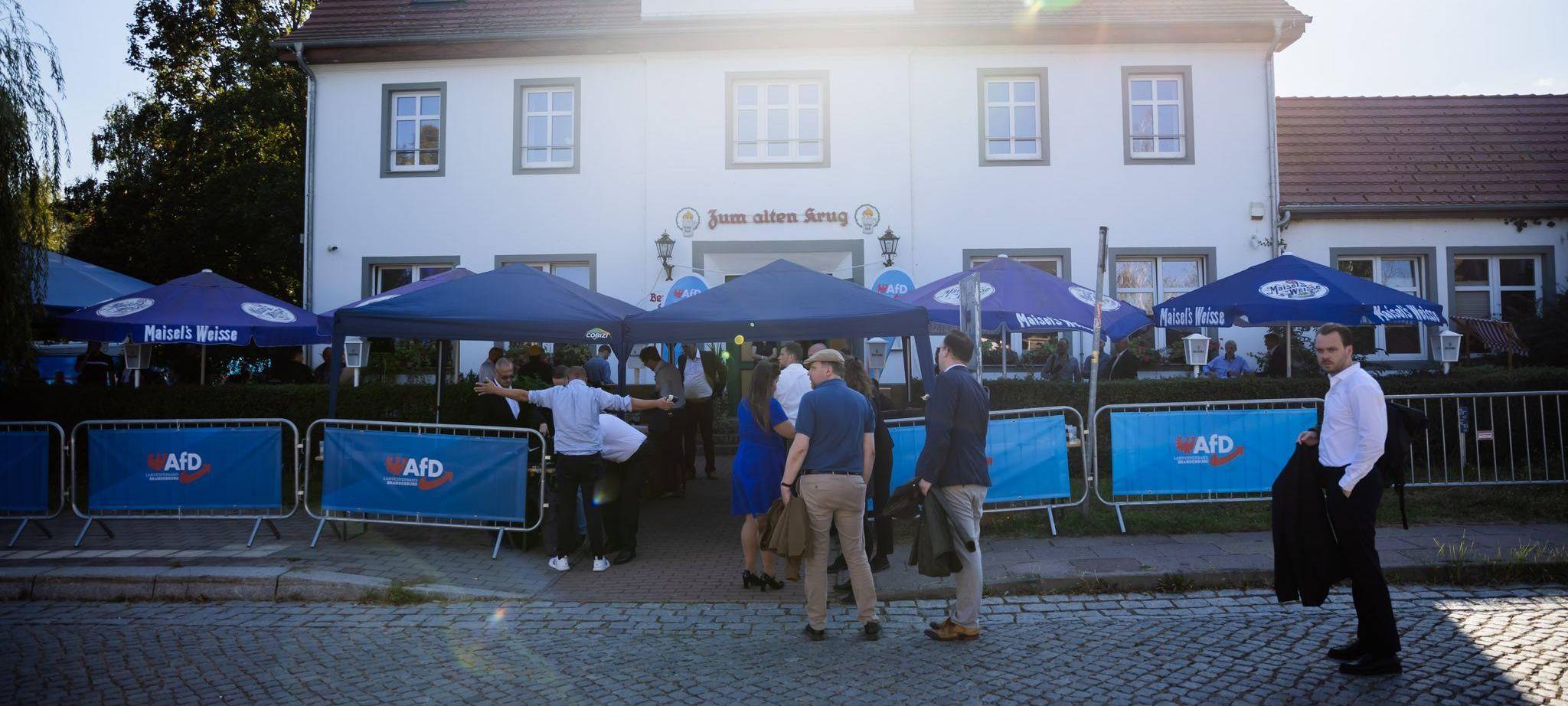 Wahlparty der AfD nach der Landtagswahl in Brandenburg 2024