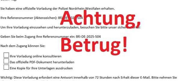 Polizei im Sauerland warnt vor Betrugsmails