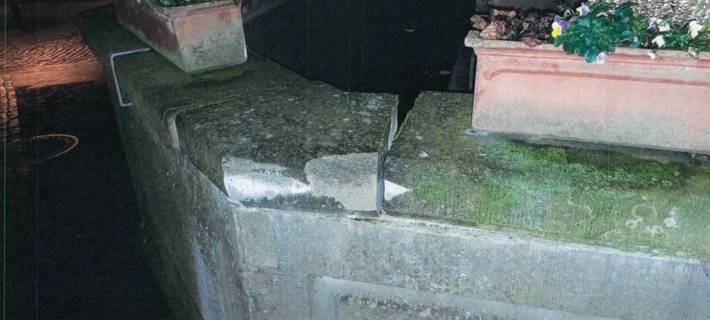 Beschädigter Maximilianbrunnen