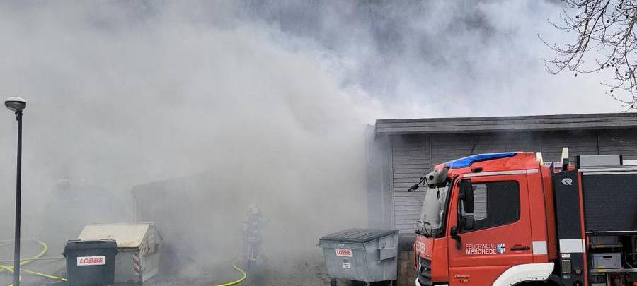 Großbrand zwischen Meschede und Bestwig