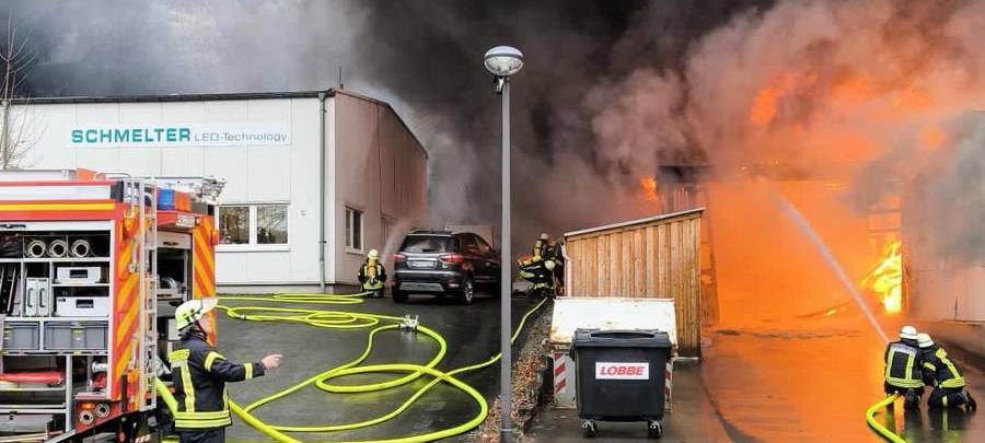 Großbrand zwischen Meschede und Bestwig