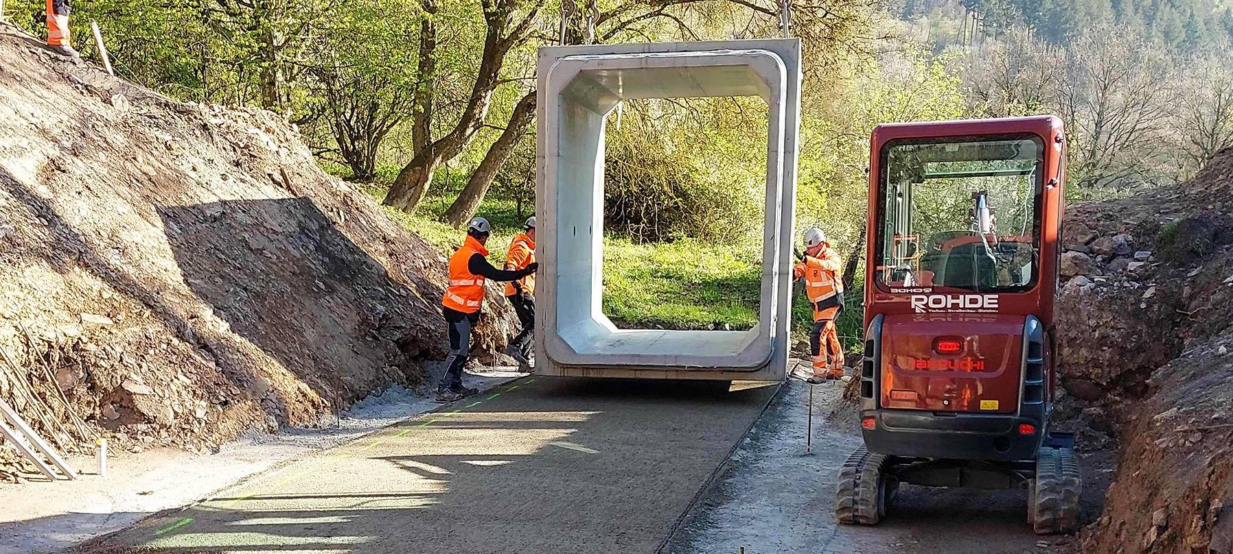 Bauarbeiten an Viehtrift bei Marsberg-Padberg