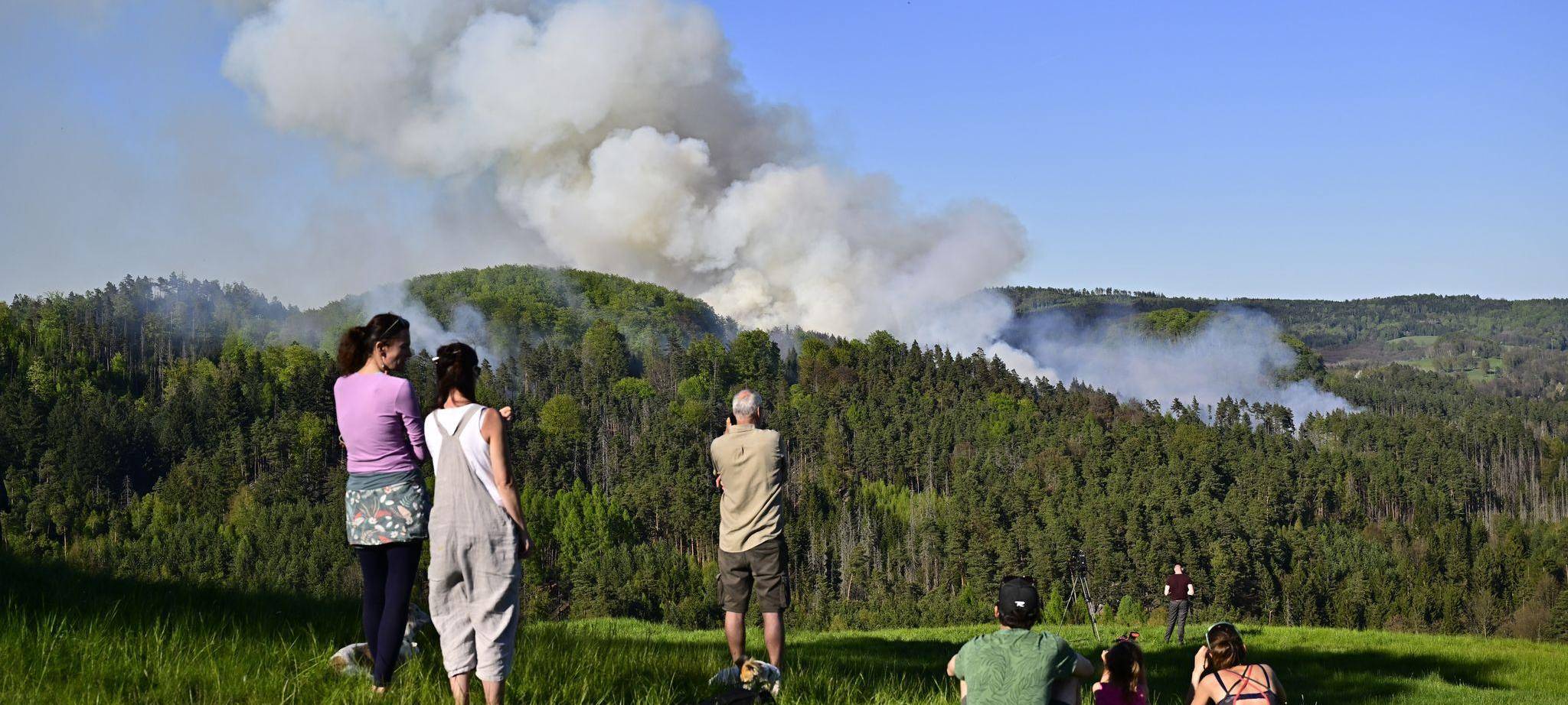 Waldbrand im Nationalpark Böhmische Schweiz