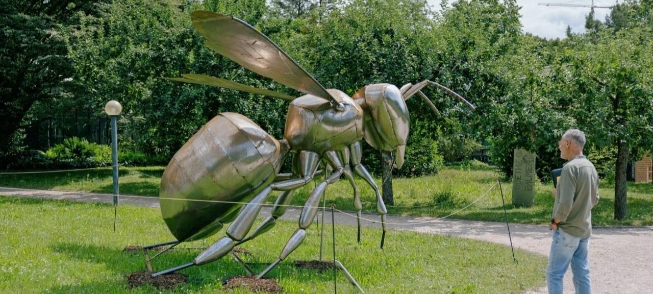 Winterberger Wildbiene aus Metall im Frankfurter Palmengarten