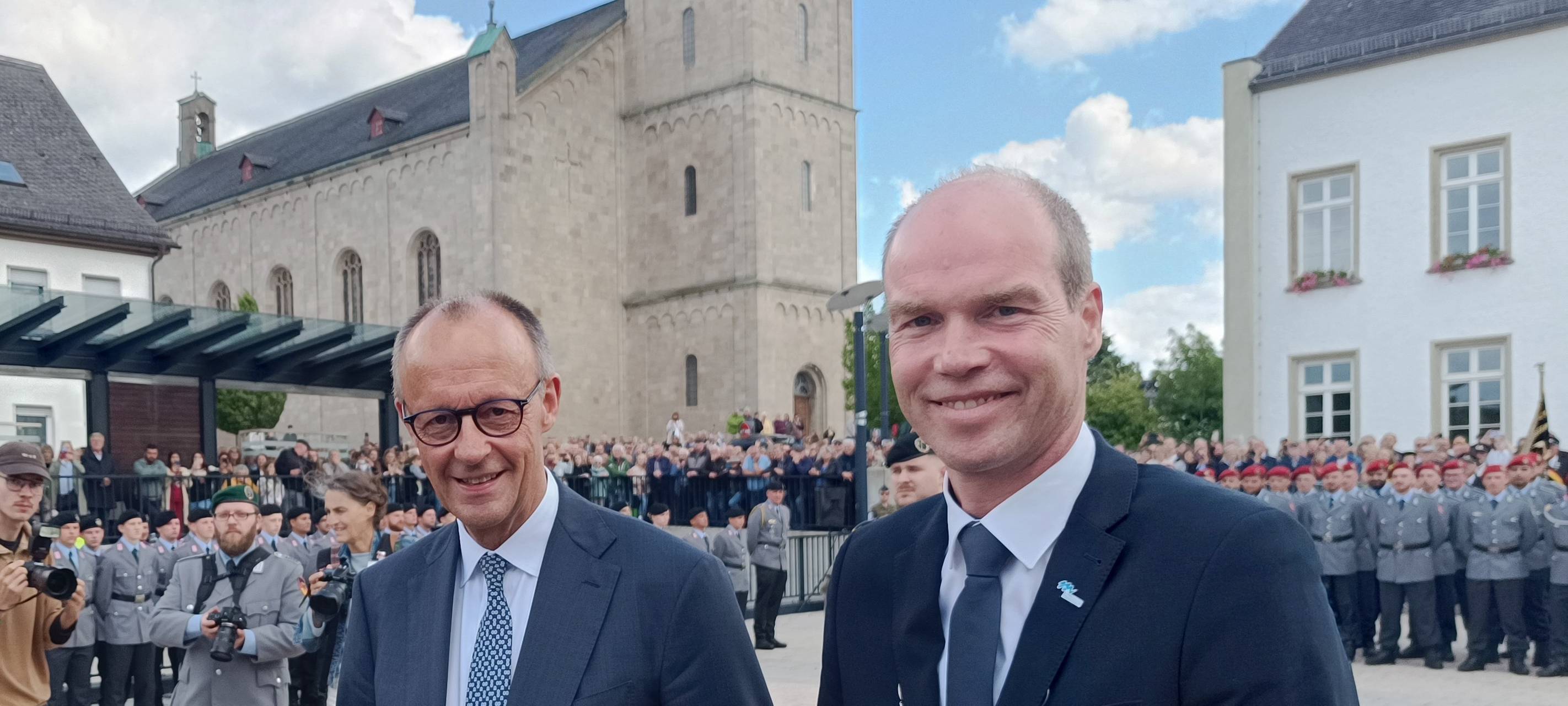 Kanzler mit Bürgermeister Frank Linnekugel