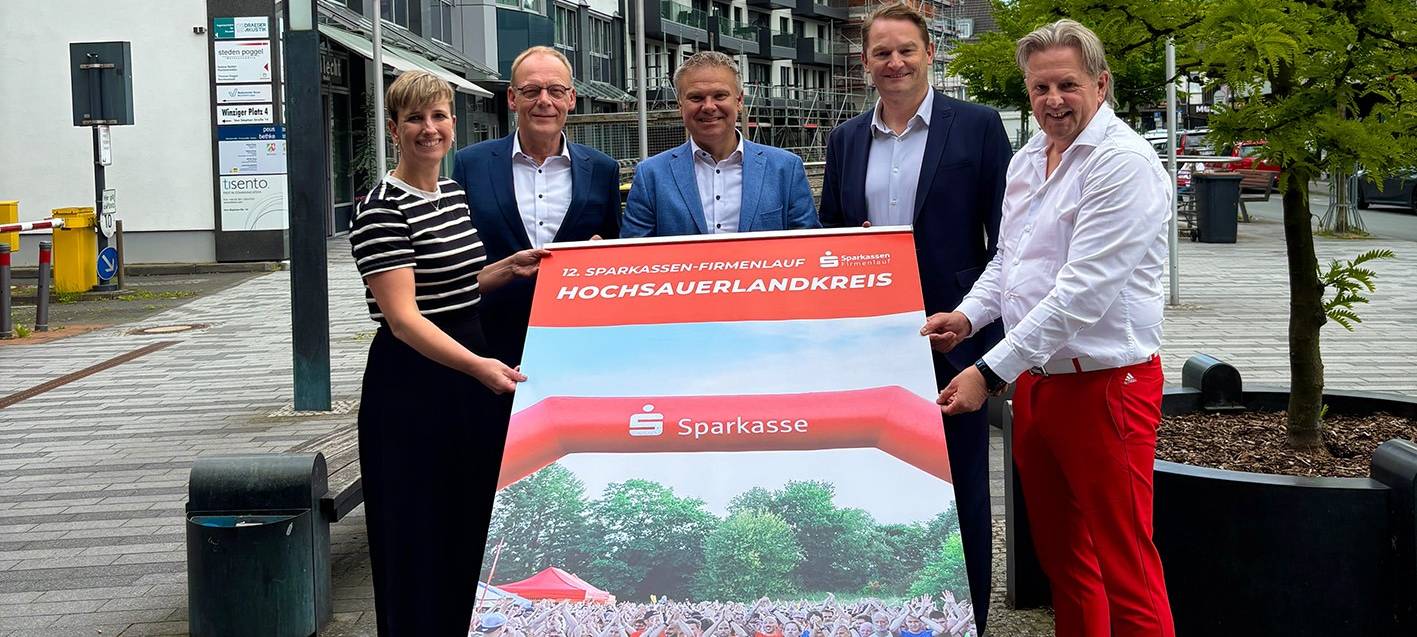 Vorbereitungen für den Sparkassen-Fimenlauf