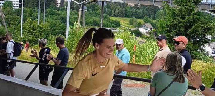 Zweitplatzierte Maria Espeter in der Bobbahn