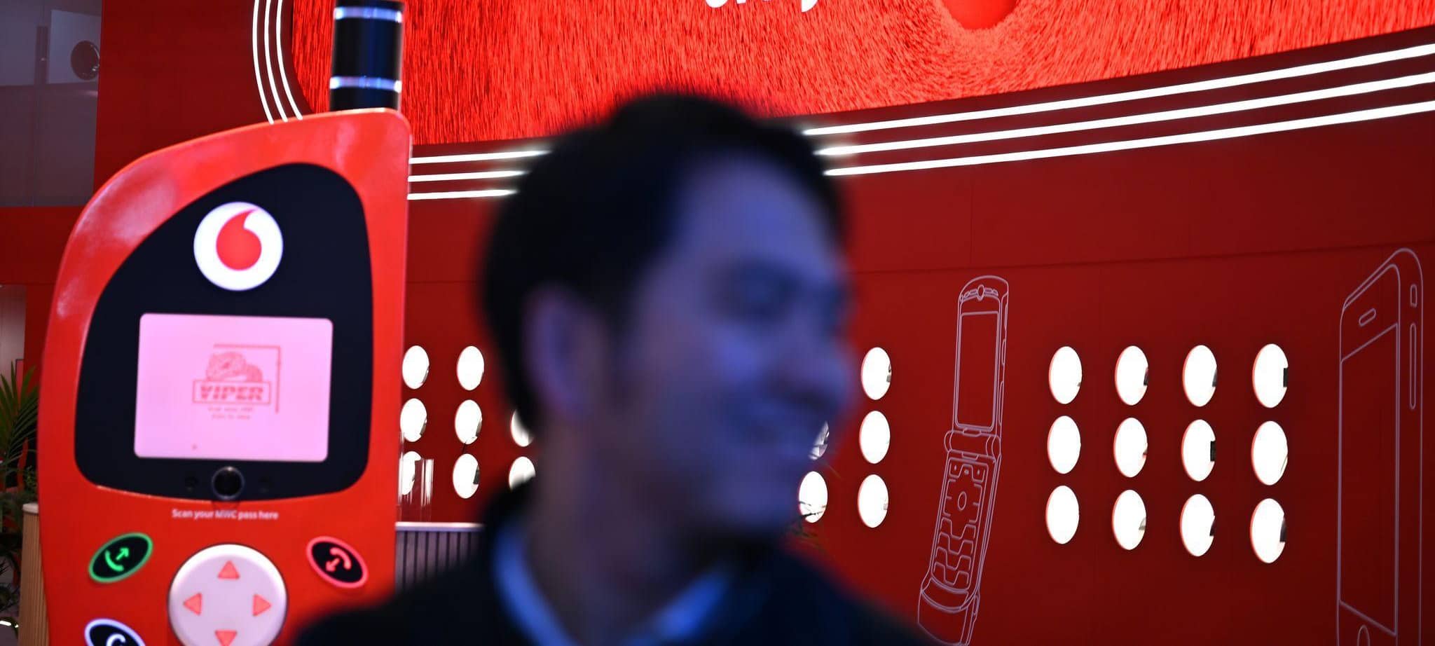 Vodafone-Messestand bei der Mobilfunk-Messe MWC