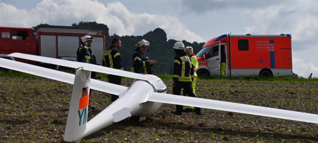 Olsberg: Segelflugzeug landet auf Maisfeld