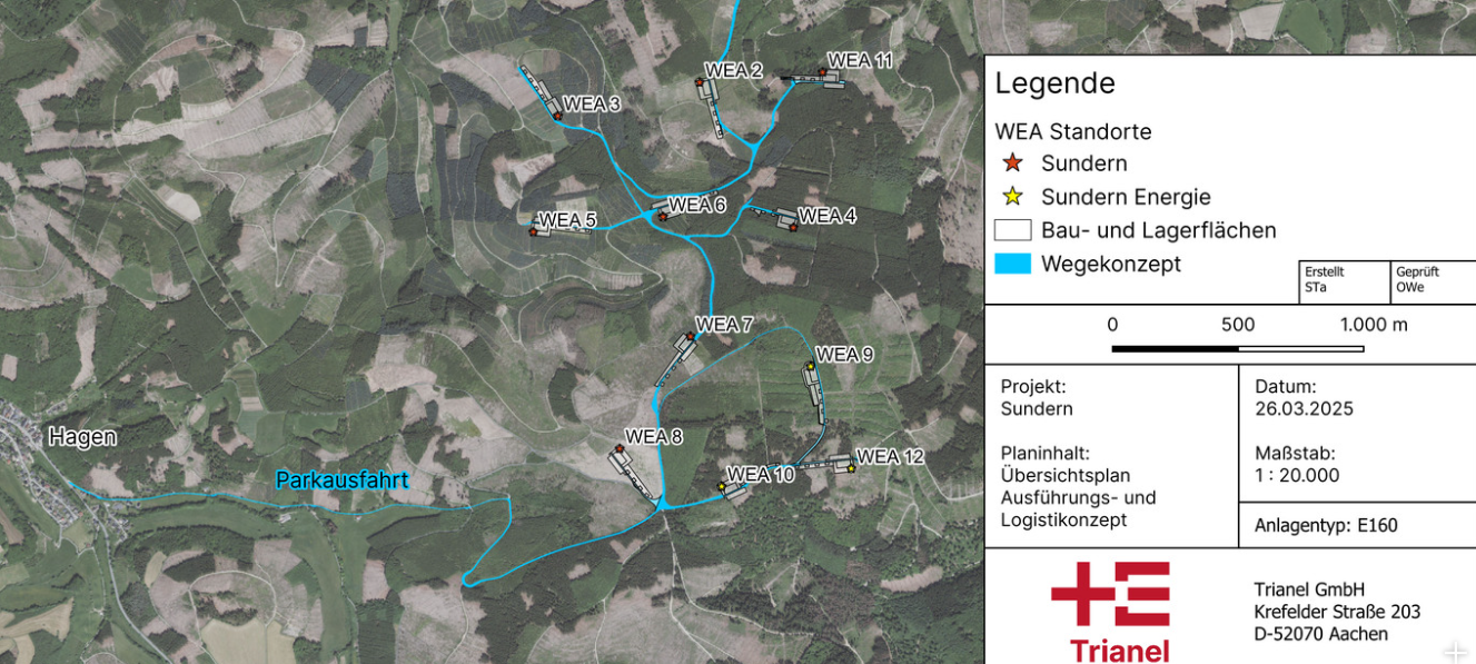Schwertransporte Windpark in Sundern